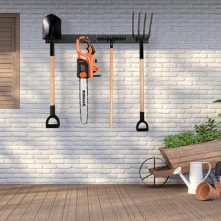 B2X Support mural pour appareils avec 4 crochets doubles Porte-outils de jardin Capacité de charge de 150 kg  