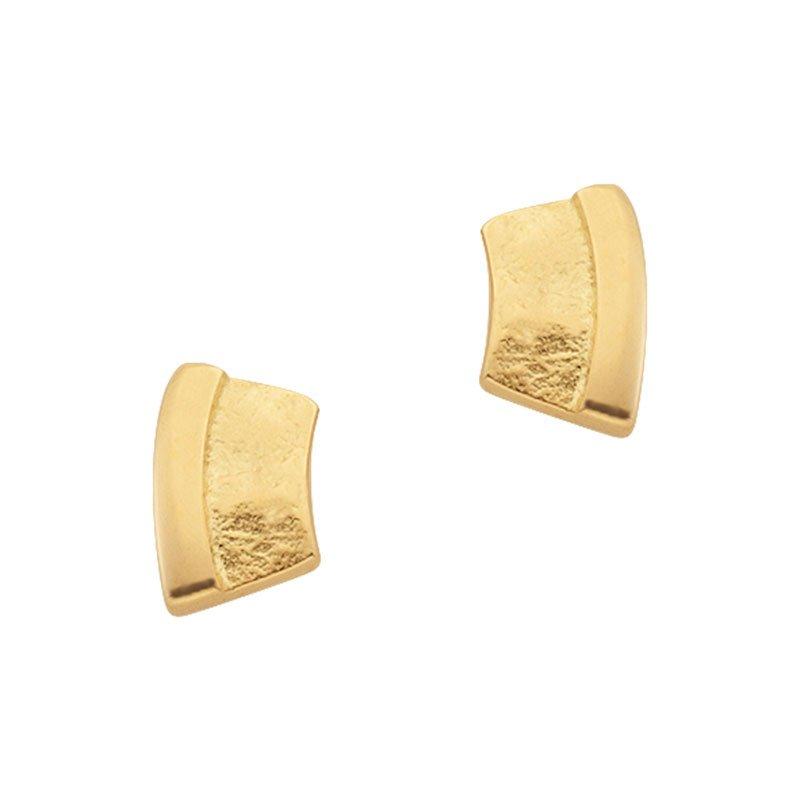 MUAU Schmuck  Clous d'oreilles or jaune 750, 8x5mm 