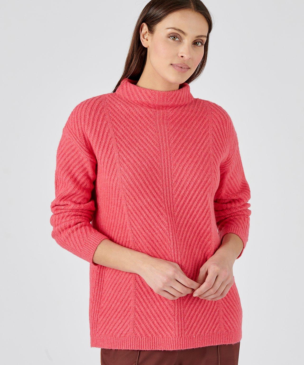 Image of Pullover Aus Musterstrick Mit Thermolactyl. Damen Rot 50/52