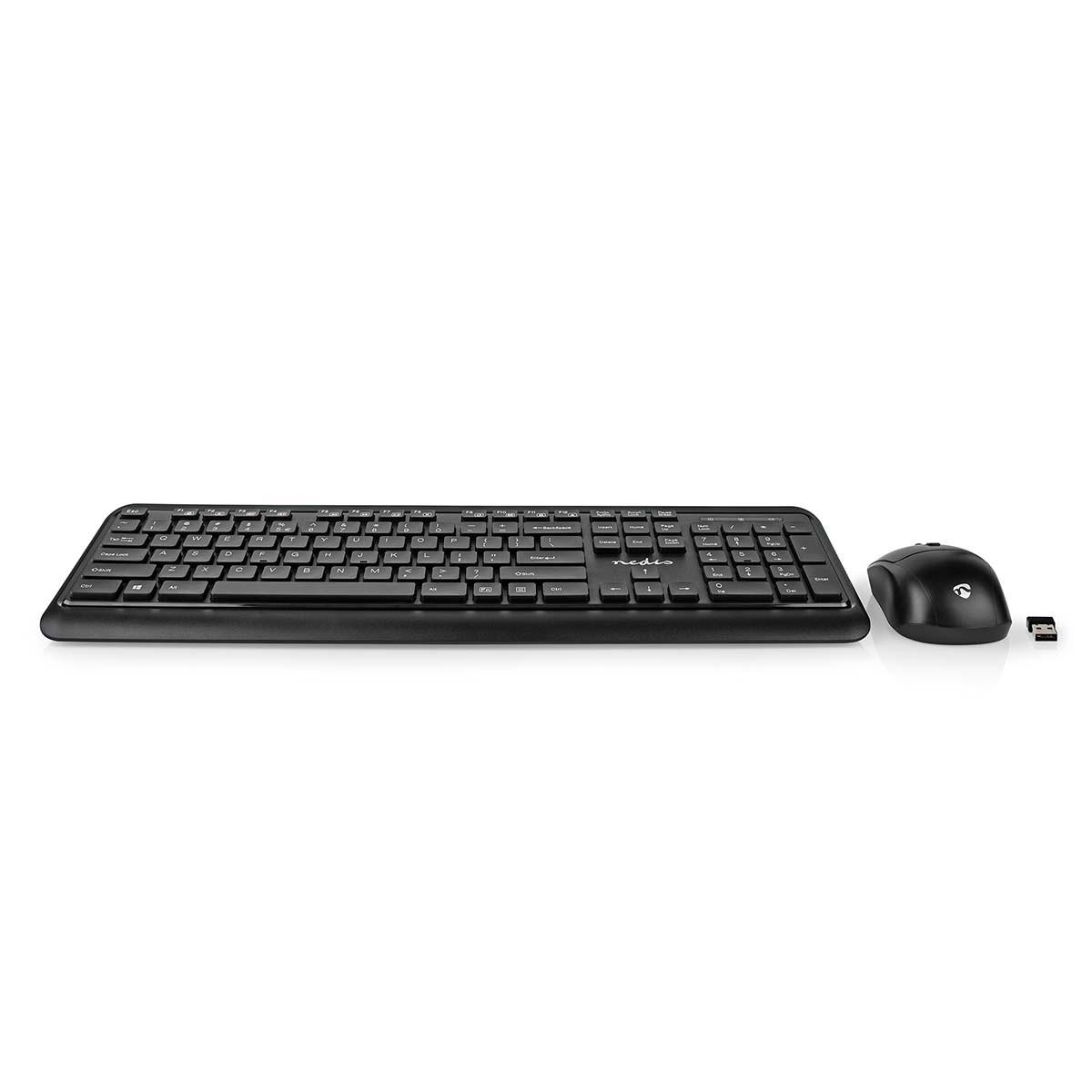 Nedis  Souris et clavier | Sans fil | Connexion souris et clavier : USB | 800 / 1200 / 1600 dpi | DPI réglable | QWERTY | US Layout 