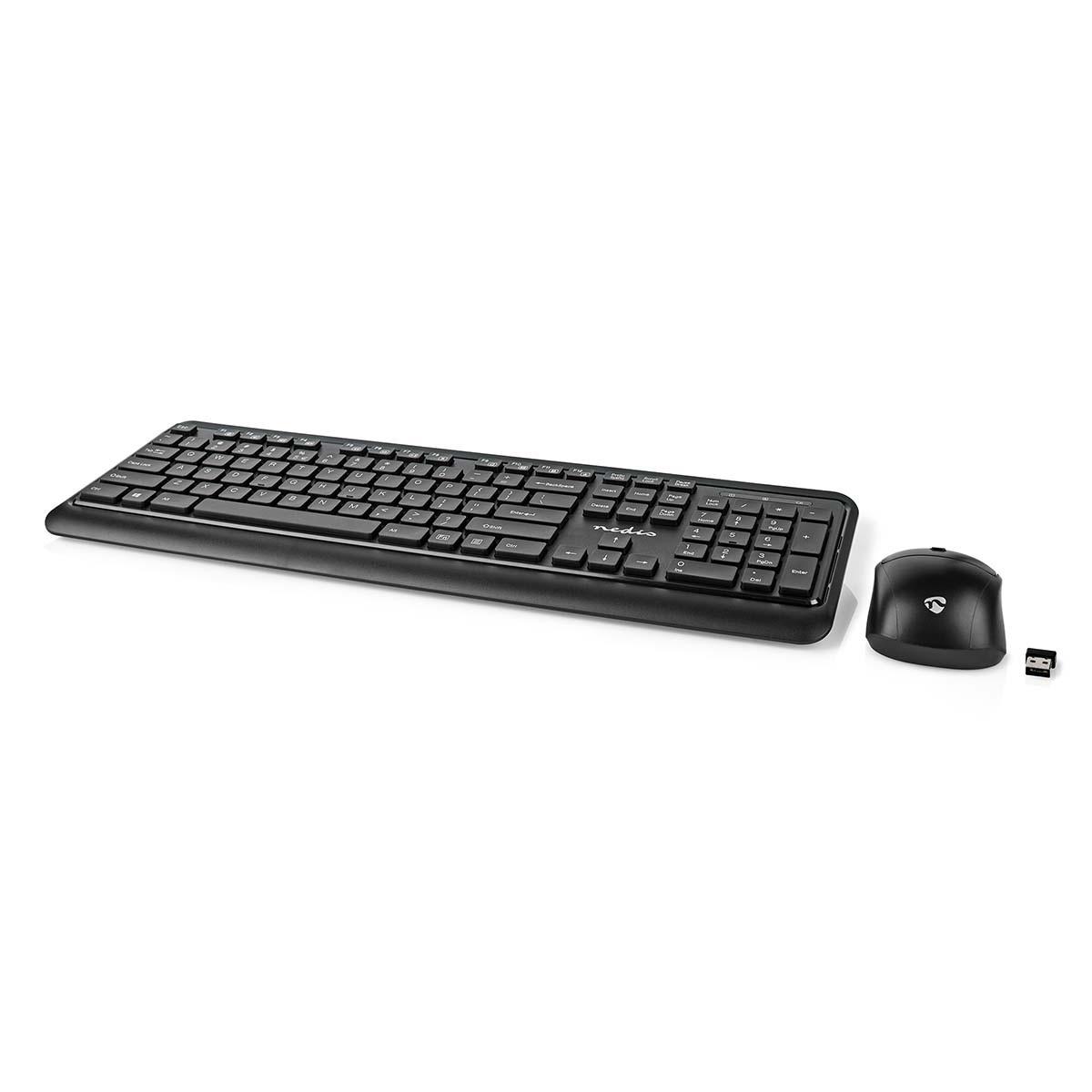 Nedis  Souris et clavier | Sans fil | Connexion souris et clavier : USB | 800 / 1200 / 1600 dpi | DPI réglable | QWERTY | US Layout 