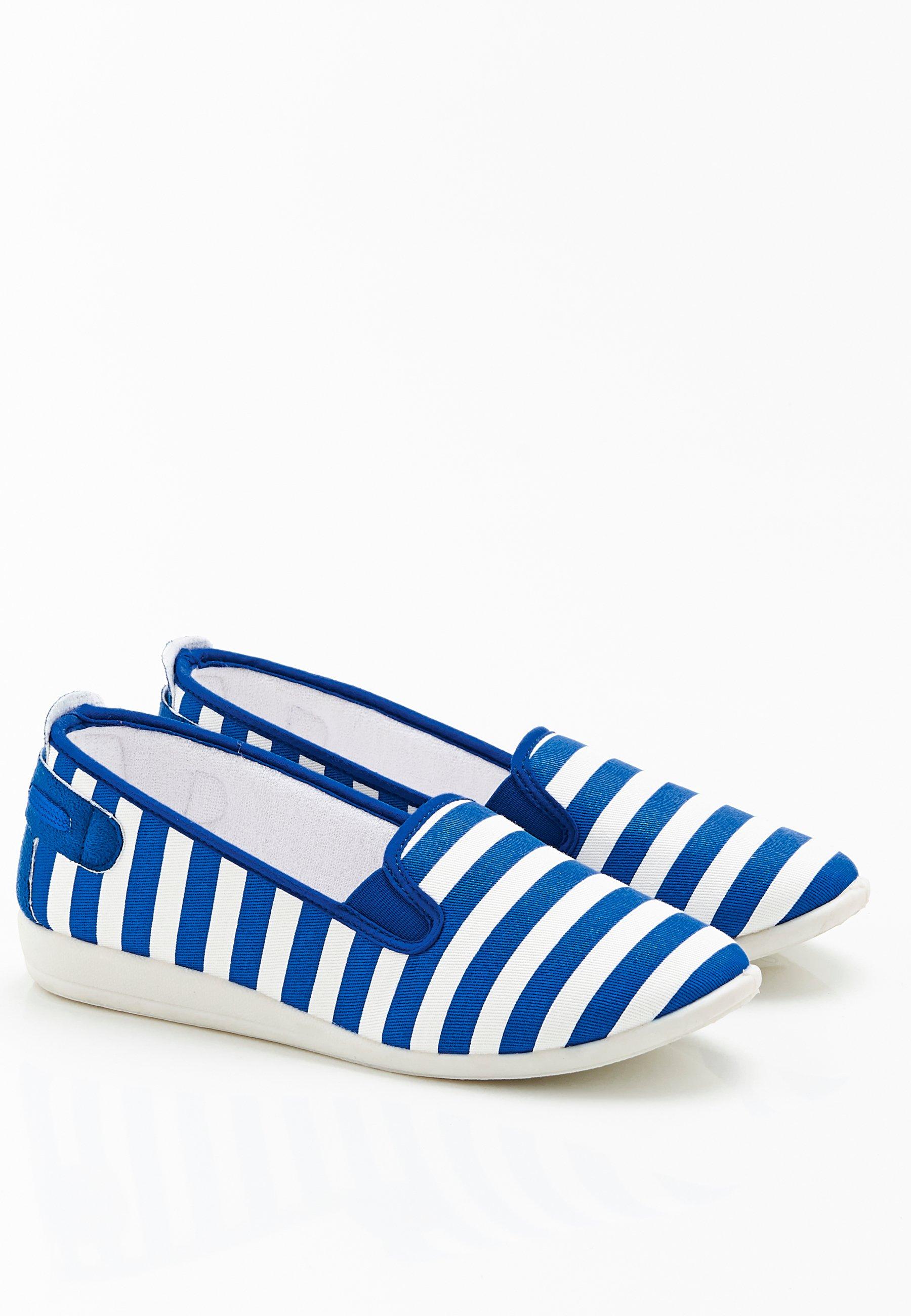 Image of Ballerinas Mit Streifen. Damen Blau 40