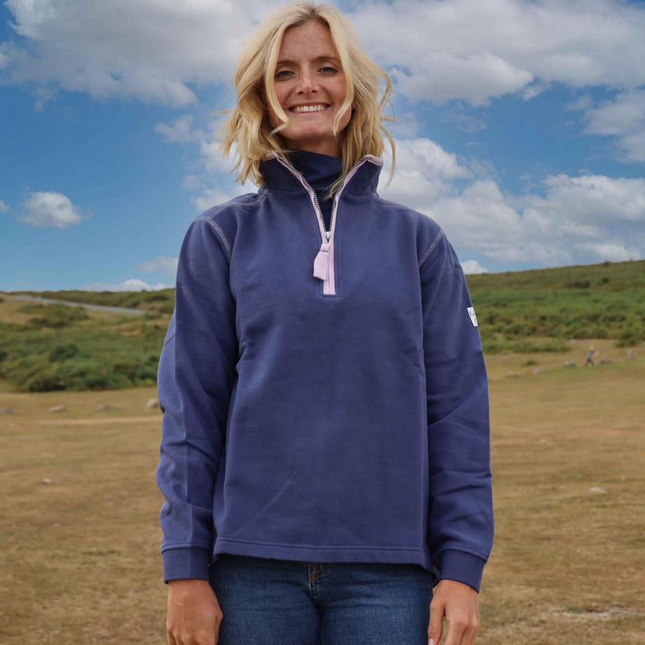 Sweatshirt  , mit kurzem Reißverschluss