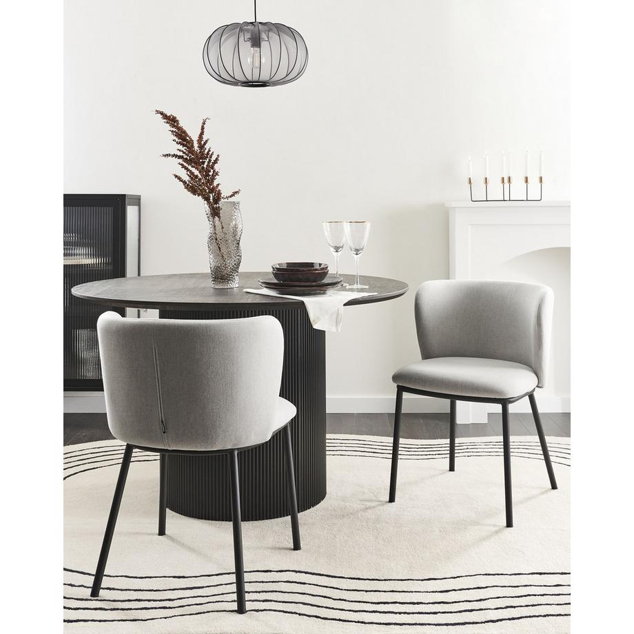 Beliani Set di 2 sedie da pranzo en Tessuto Moderno MINA  