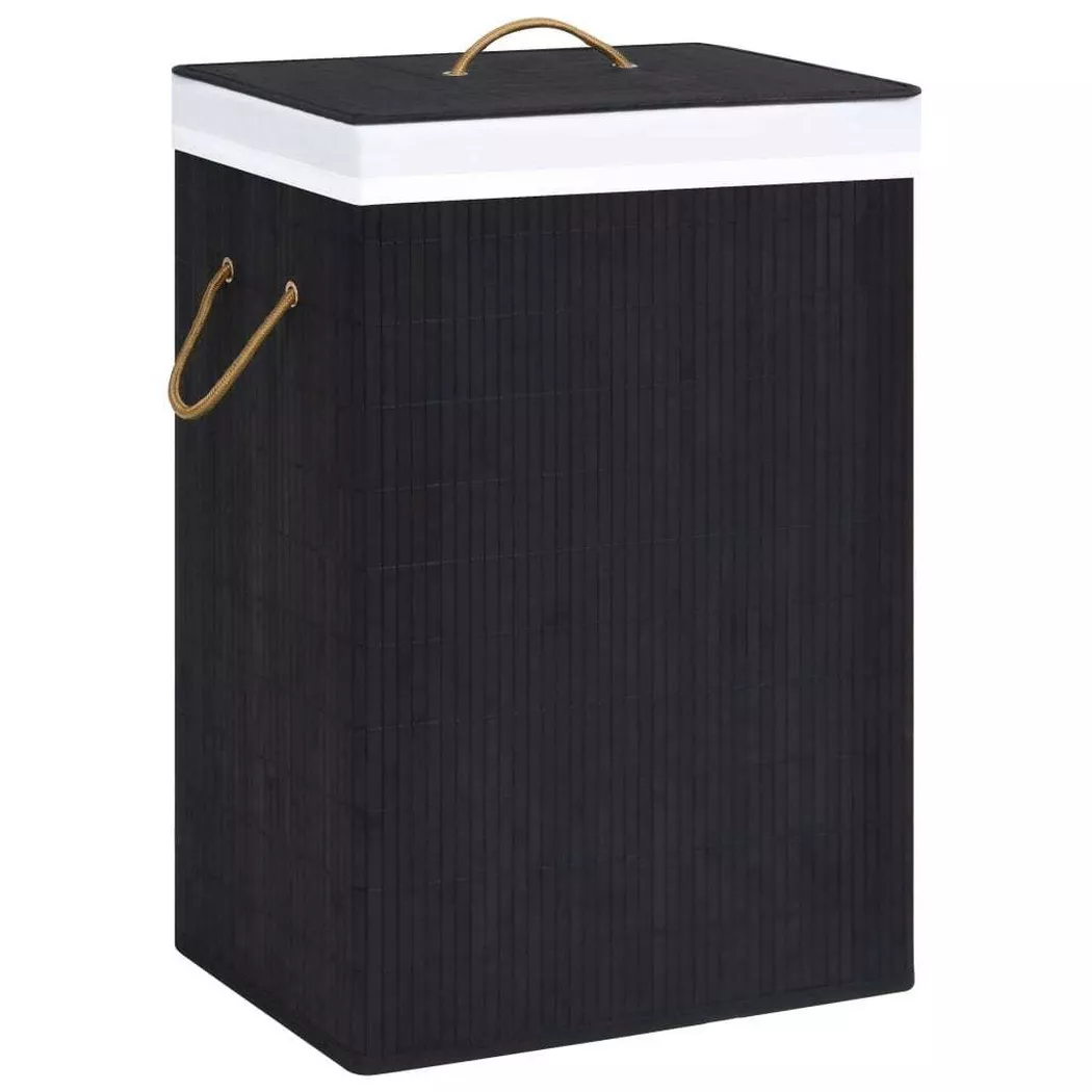 VidaXL - Panier à linge bambou, Noir