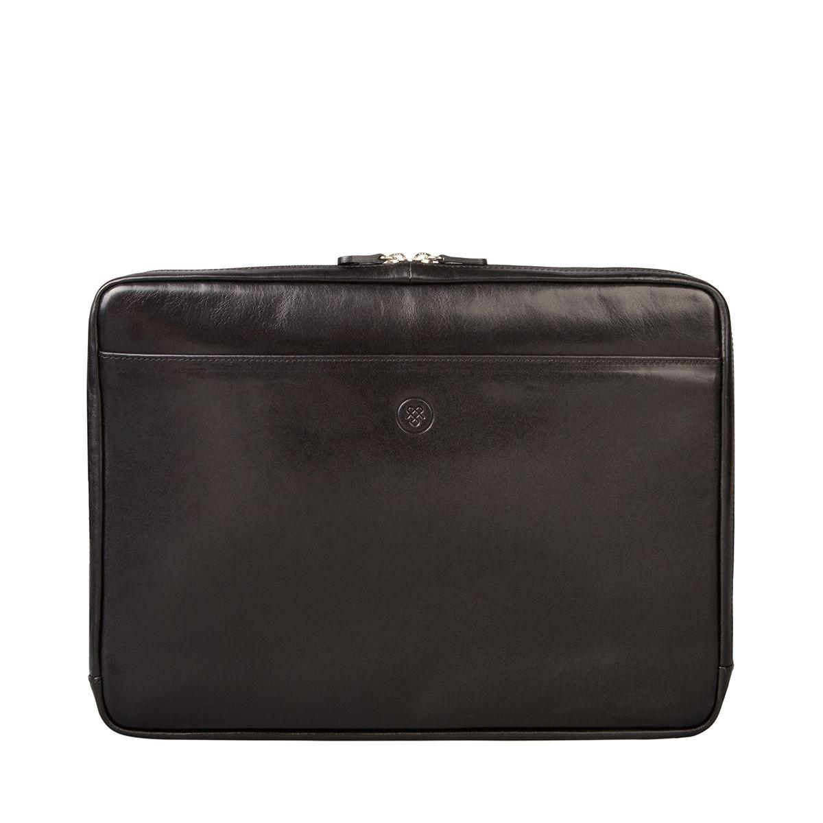 Image of Verzino - 15" Leder Laptophülle Damen Schwarz ONE SIZE