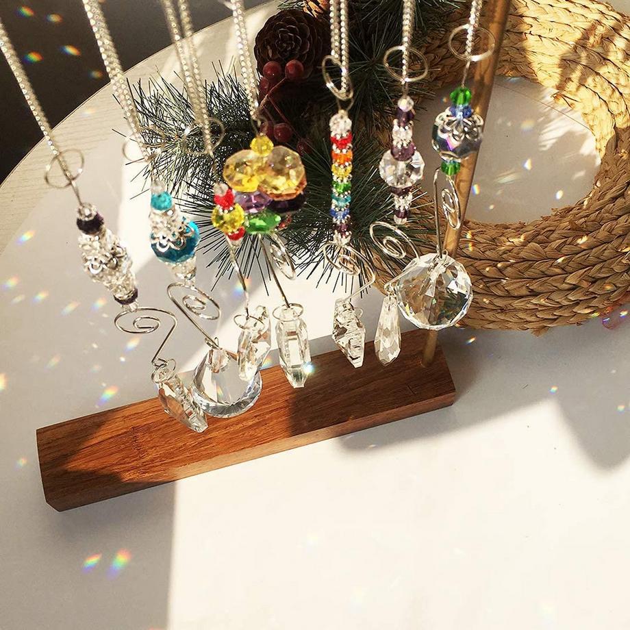 Alopini 7 pièces cristal arc-en-ciel perles de verre chaîne pendentif Fengshui pour fenêtre, jardinус  