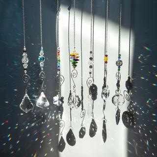 Alopini 7 pièces cristal arc-en-ciel perles de verre chaîne pendentif Fengshui pour fenêtre, jardinус  