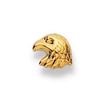 Aigle à  une oreille en or jaune 750, 7x8mm