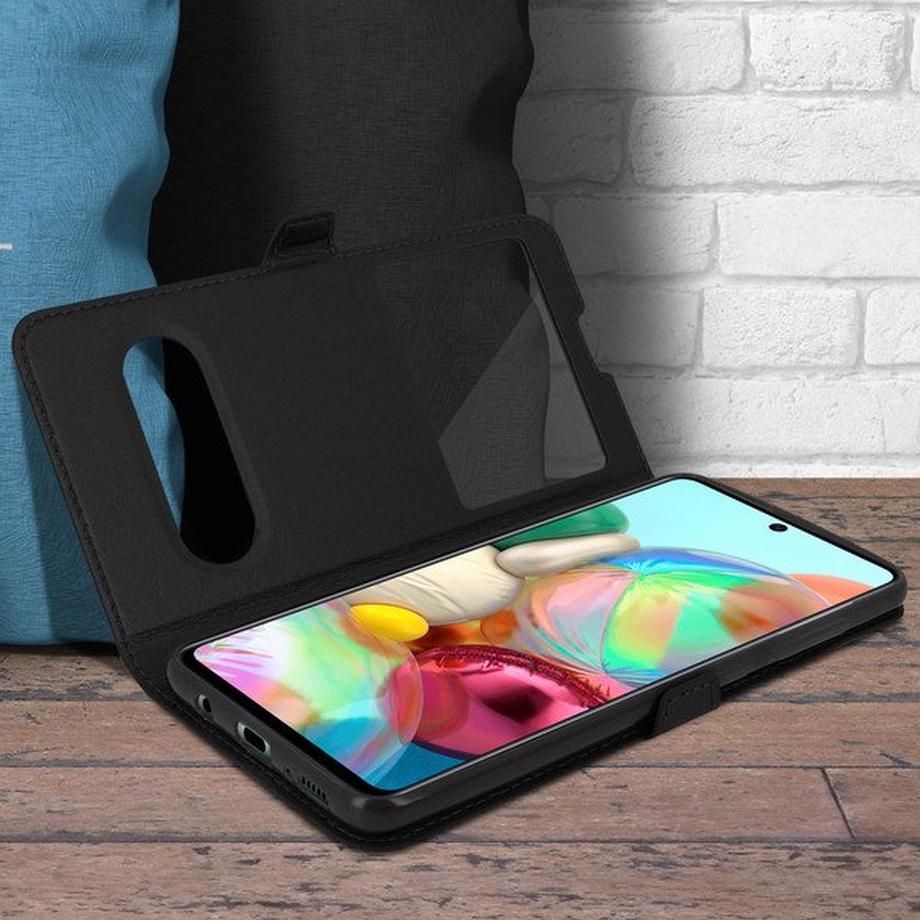 Avizar  Etui Samsung Galaxy A71 Fenêtre - Noir 