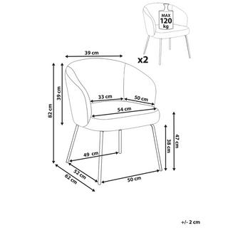 Beliani Lot de 2 chaises de salle à manger en Bouclé Minimaliste LUDDEN  