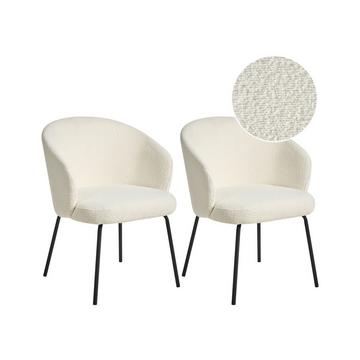 Lot de 2 chaises de salle à manger en Bouclé Minimaliste LUDDEN