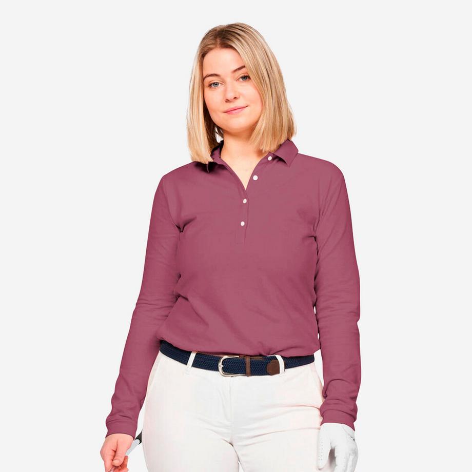 Polo de golf manches longues femme coton