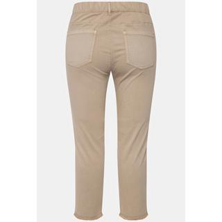 Ulla Popken  Pantalon 7/8 Sienna. Jambe étroite et ourlet frangé 