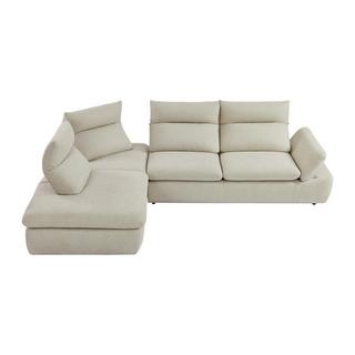 Vente-unique Ecksofa mit verstellbarer Rückenlehne - Ecke links - melierter Stoff - Beige - FONDRIANO  