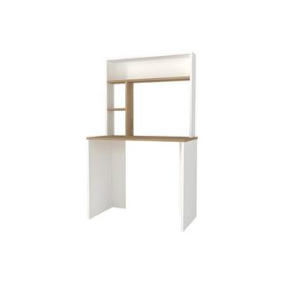 Vente-unique Bureau avec rangements - Blanc et naturel - VALURI  