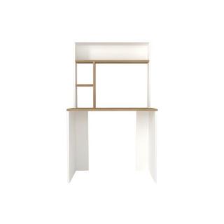 Vente-unique Bureau avec rangements - Blanc et naturel - VALURI  