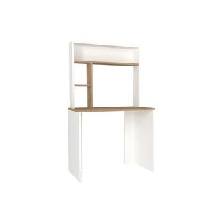 Vente-unique Bureau avec rangements - Blanc et naturel - VALURI  