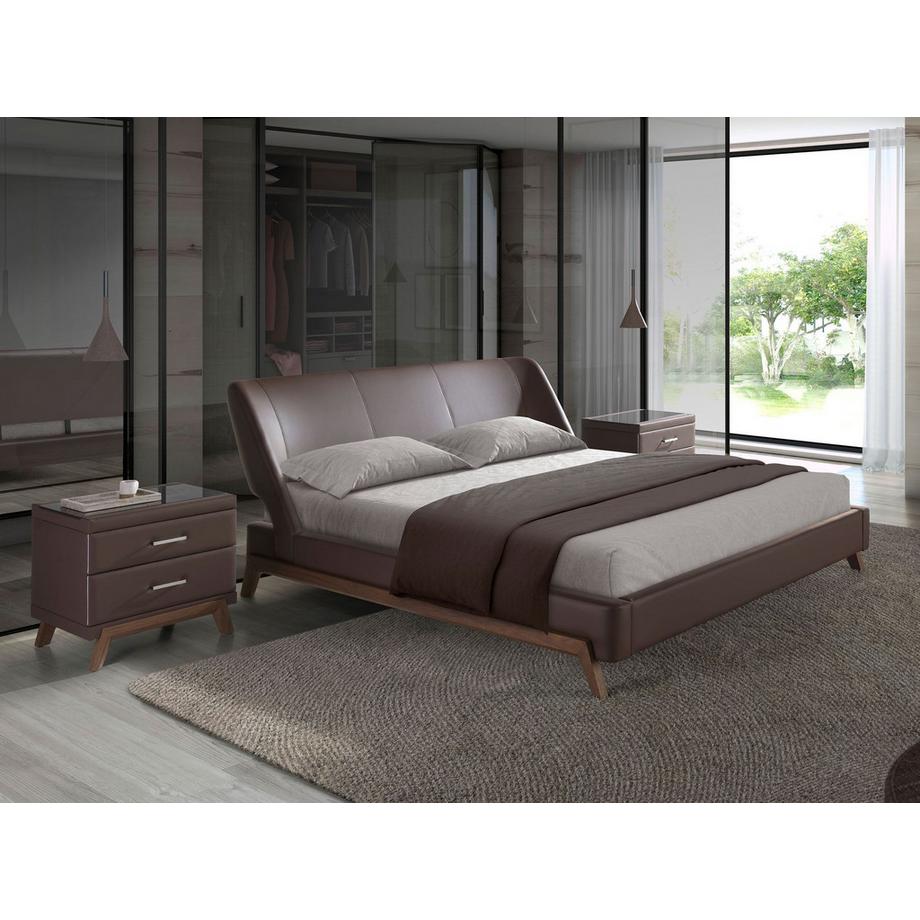 ANGEL CERDA Kunstlederbett schokoladenbraun  