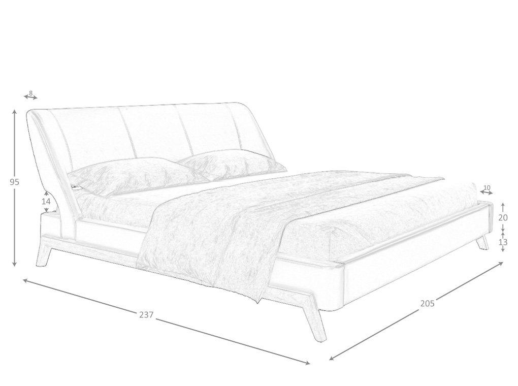 ANGEL CERDA Lit en similicuir brun chocolat  