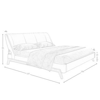 ANGEL CERDA Lit en similicuir brun chocolat  