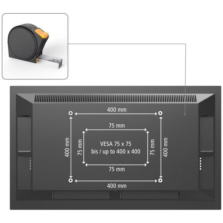 hama  HAMA TV-Wandhalterung, fest, VESA bis 400 x 400, 65 Zoll, Schwarz 