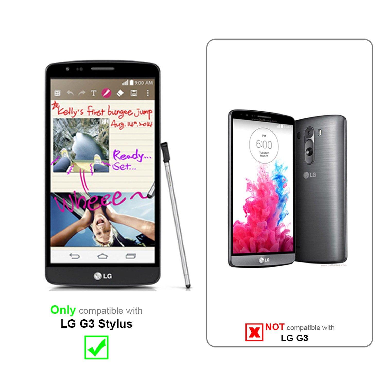 Cadorabo  Cadorabo Hülle kompatibel mit LG G3 STYLUS - Schutzhülle mit Magnetverschluss, Standfunktion und Kartenfach 