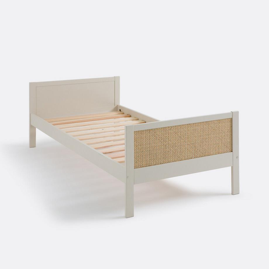 La Redoute Intérieurs Einzelbett mit Rohrgeflecht und Bettkasten  