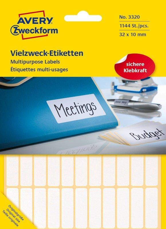 Avery-Zweckform AVERY ZWECKFORM Universal-Etiketten 32x10mm, 1144 St.  