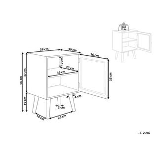 Beliani Table de chevet en MDF Rustique ALMO  