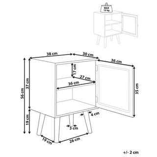 Beliani Table de chevet en MDF Rustique ALMO  