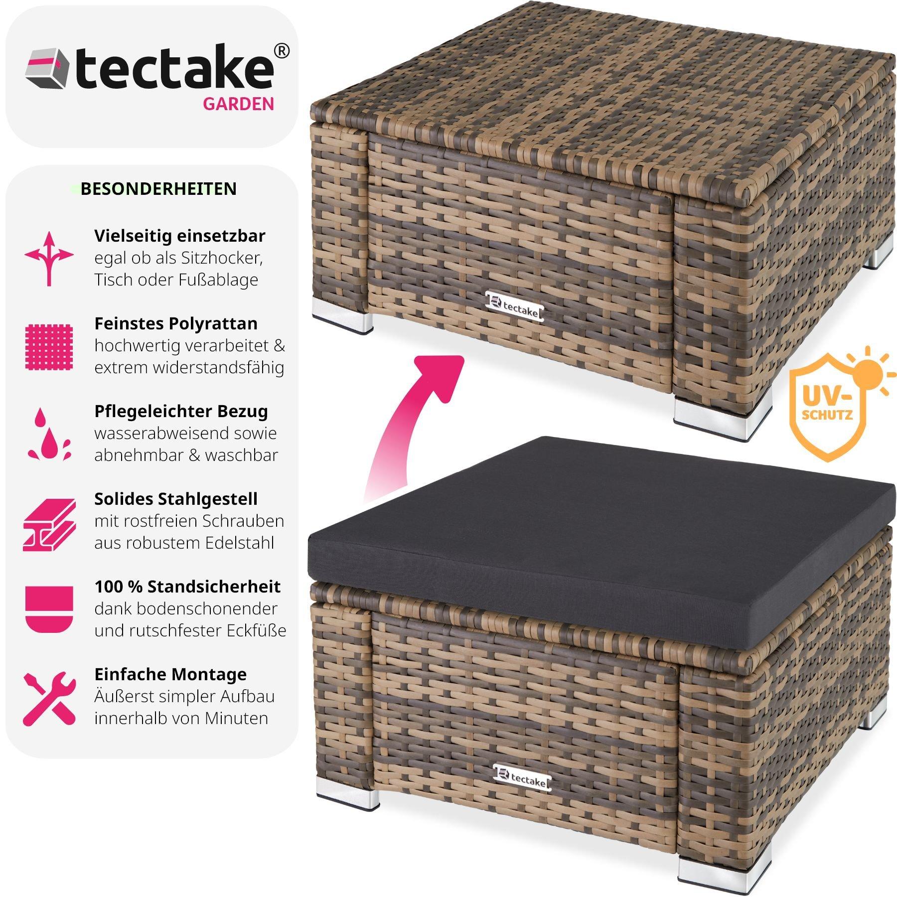 Tectake Pouf en résine tressée  