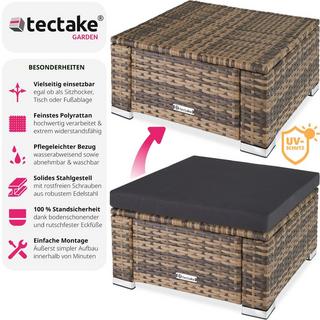 Tectake Pouf en résine tressée  