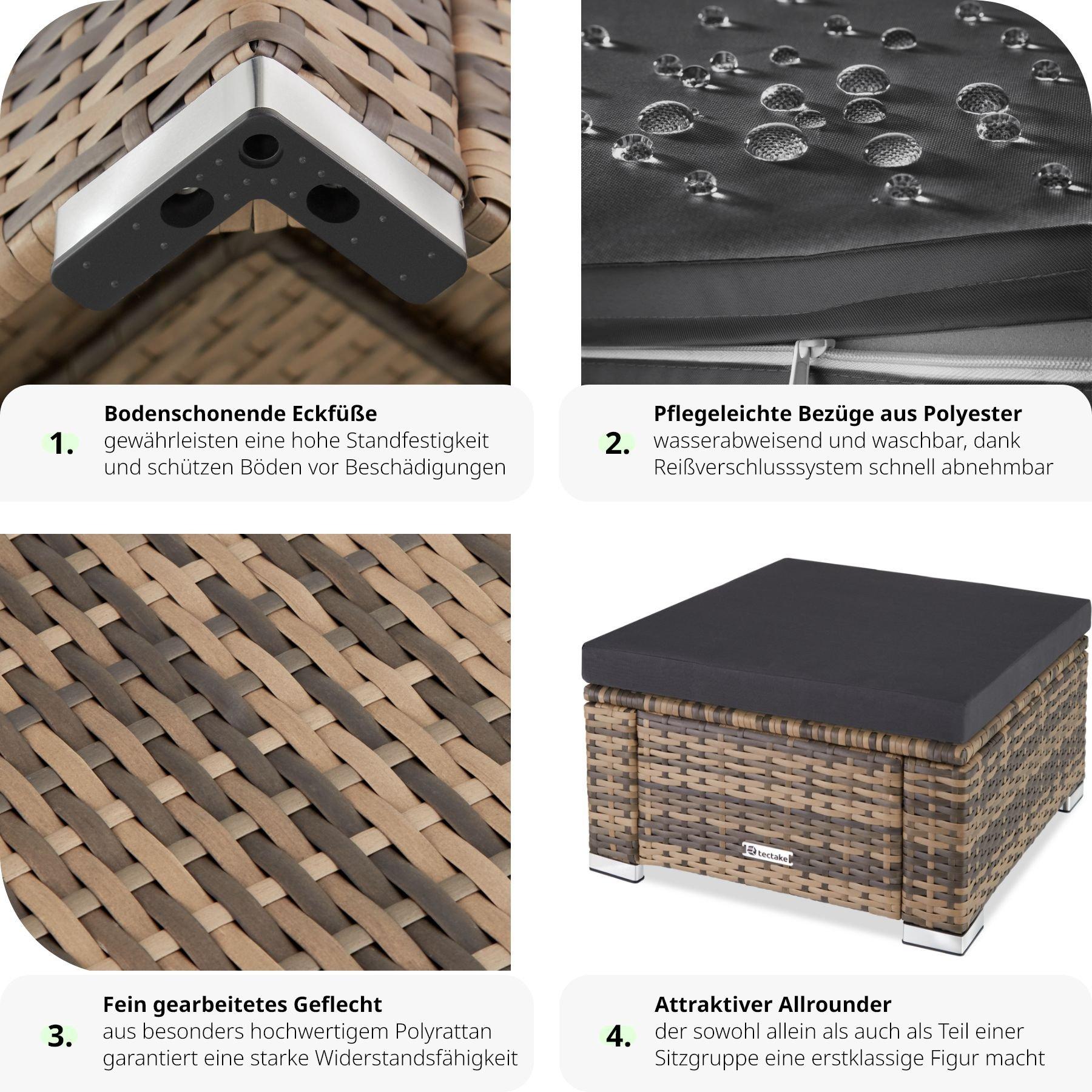 Tectake Pouf en résine tressée  