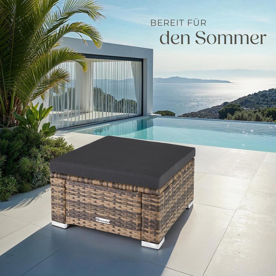 Tectake Pouf in rattan Bitonto robusto  