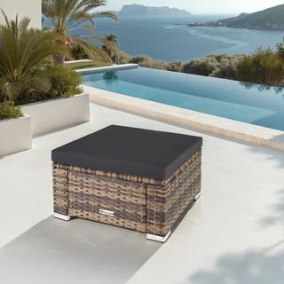 Tectake Pouf en résine tressée  