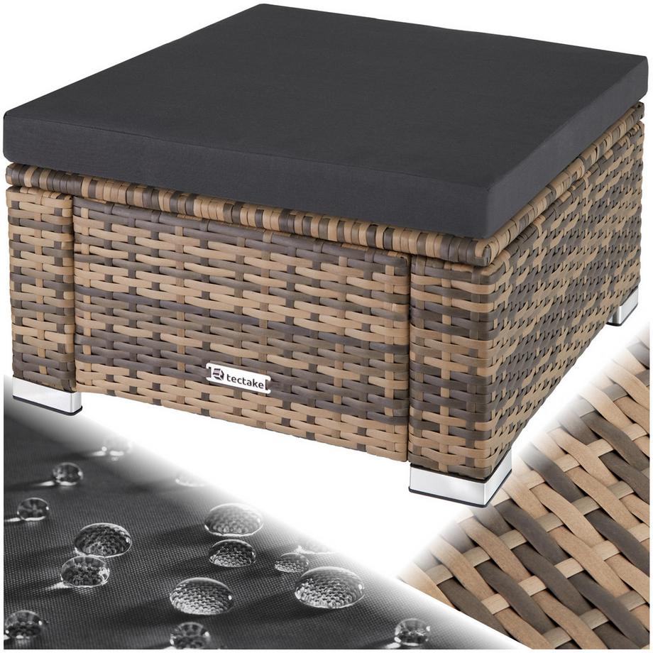 Tectake Rattan Sitzhocker Bitonto widerstandsfähig UV-beständig  