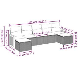 VidaXL set divano da giardino Polirattan  