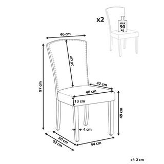 Beliani Esszimmerstuhl aus Samtstoff Modern PISECO  