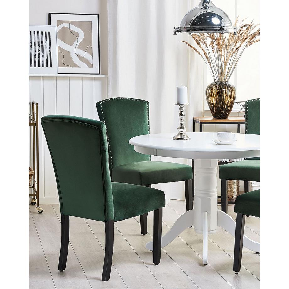 Beliani Lot de 2 chaises de salle à manger en Velours Glamour PISECO  