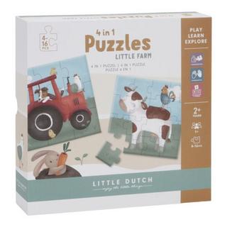 Little Dutch  Little Dutch 4 in 1 Puzzle-Set Little Farm FSC 