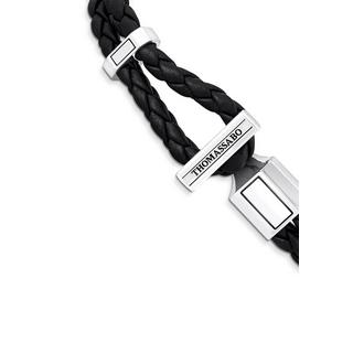 Thomas Sabo  Bracelet Double Tresse en Cuir Noir 