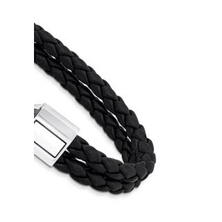 Thomas Sabo  Bracelet Double Tresse en Cuir Noir 