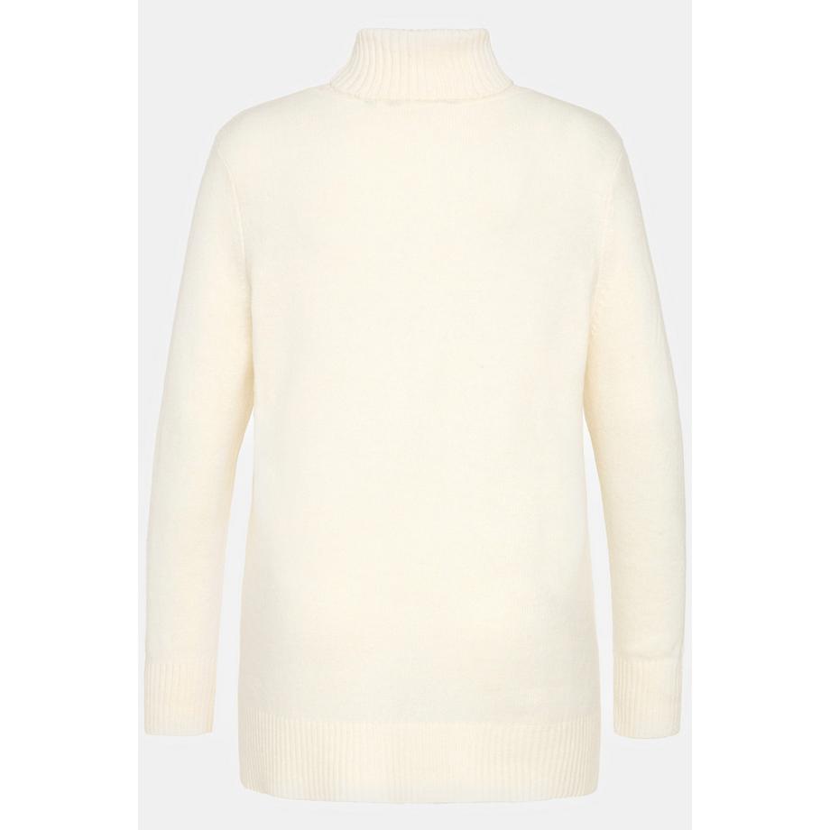Ulla Popken Maglione Dolcevita Maniche Lunghe con Scritta  