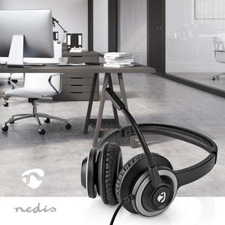 Nedis  Auricolare PC | On-ear | Stereo | USB Type-A / USB Type-C ™ | Microfono pieghevole | Nero 