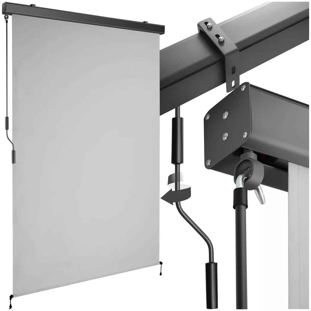 tectake® Senkrechtmarkise, verschiedene Größen, pulverbeschichtetes Aluminiumgehäuse, inkl. Wandhaltern