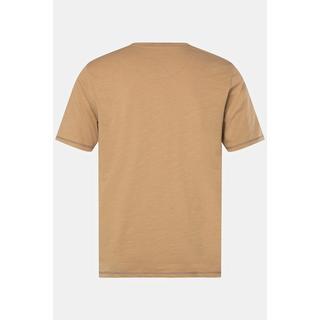 JP1880  T-shirt en jersey flammé, à manches courtes et col tunisien (col rond et patte de boutonnage), jusqu'au 8 XL 