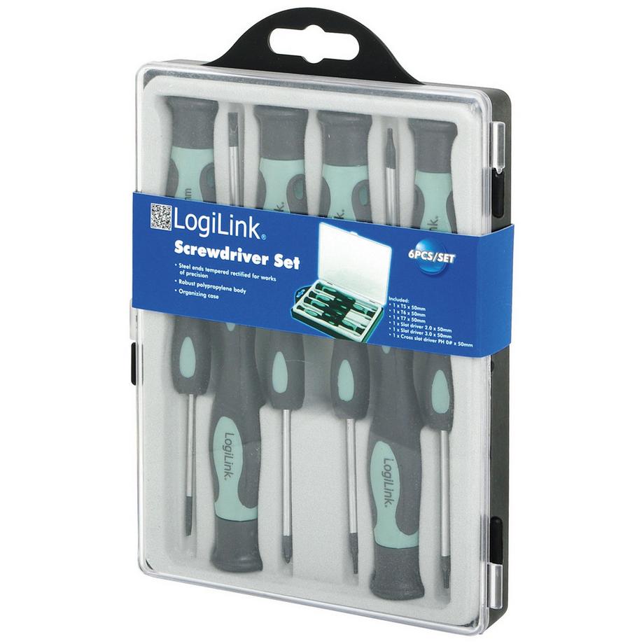 LogiLink Jeu de tournevis Torx/étoile/fente de précision  