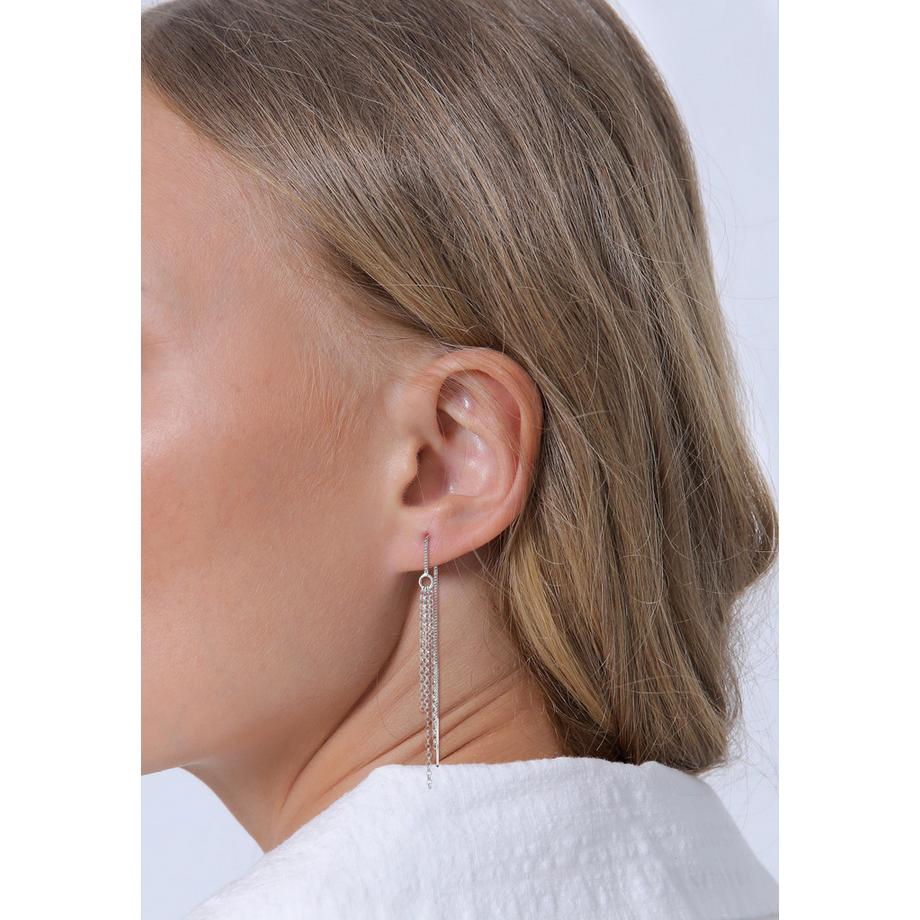 Elli  Boucles d'Oreilles Femmes Pendentif D'oreilles Chaînes Traversante 