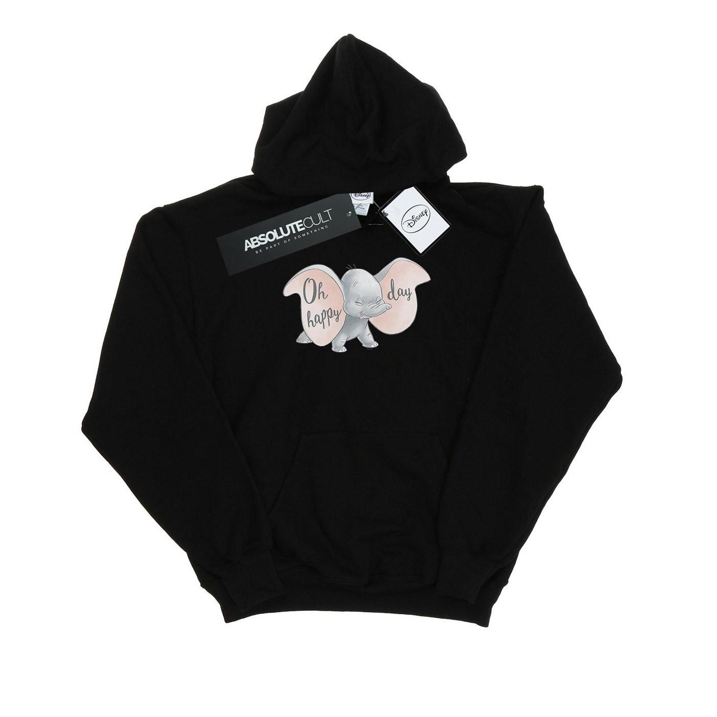 Image of Dumbo Happy Day Kapuzenpullover Unisex Schwarz 152-158